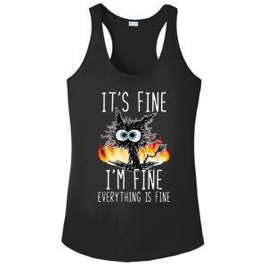 It's Fine I'm Fine Everything Is Fine Funny Cat Ladies PosiCharge Competitor Racerback Tank