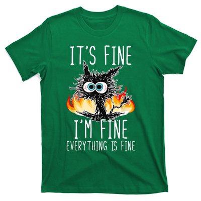 It's Fine I'm Fine Everything Is Fine Funny Cat T-Shirt