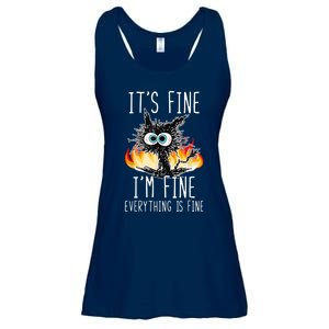 It's Fine I'm Fine Everything Is Fine Funny Cat Ladies Essential Flowy Tank