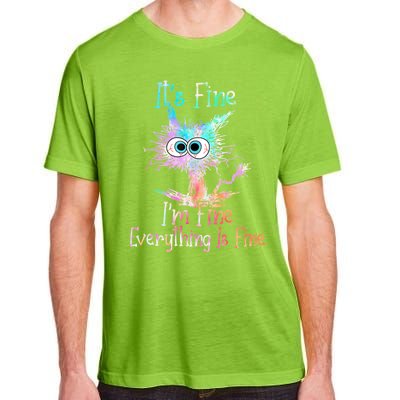 It's Fine I'm Fine Everything Is Fine Cute Gift Tie Dye Cat Cute Gift Adult ChromaSoft Performance T-Shirt