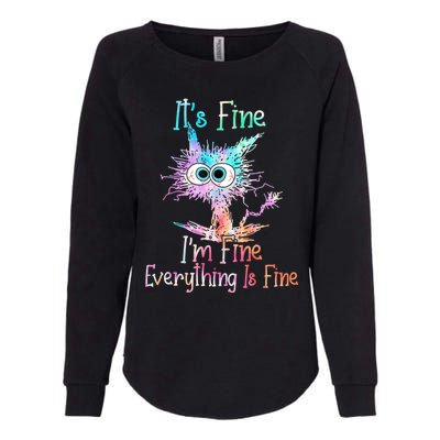 It's Fine I'm Fine Everything Is Fine Cute Gift Tie Dye Cat Cute Gift Womens California Wash Sweatshirt