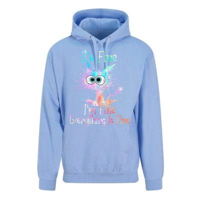 It's Fine I'm Fine Everything Is Fine Cute Gift Tie Dye Cat Cute Gift Unisex Surf Hoodie