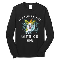 It's Fine I'm Fine Everything Is Fine Funny Sarcastic Dog Long Sleeve Shirt