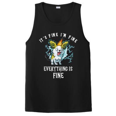 It's Fine I'm Fine Everything Is Fine Funny Sarcastic Dog PosiCharge Competitor Tank