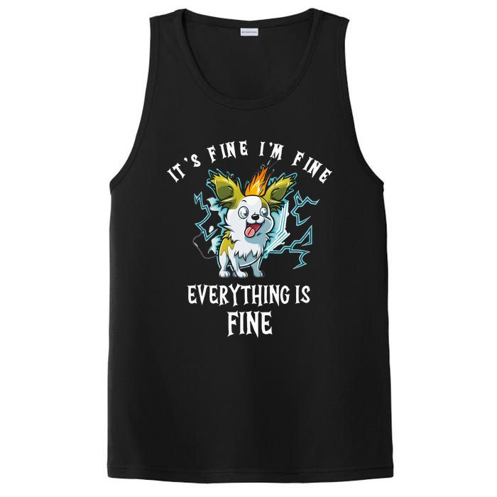 It's Fine I'm Fine Everything Is Fine Funny Sarcastic Dog PosiCharge Competitor Tank