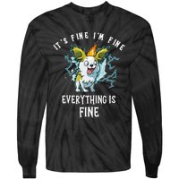 It's Fine I'm Fine Everything Is Fine Funny Sarcastic Dog Tie-Dye Long Sleeve Shirt