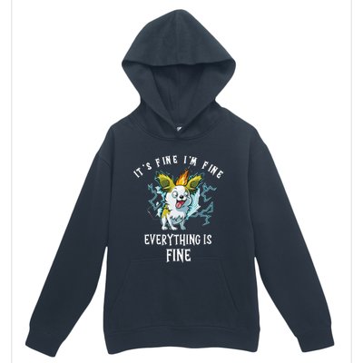 It's Fine I'm Fine Everything Is Fine Funny Sarcastic Dog Urban Pullover Hoodie