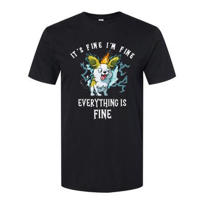 It's Fine I'm Fine Everything Is Fine Funny Sarcastic Dog Softstyle CVC T-Shirt