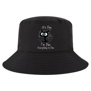 Its Fine Im Fine Everythings Fine Cat Cool Comfort Performance Bucket Hat