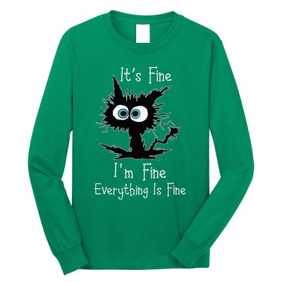 Its Fine Im Fine Everythings Fine Cat Long Sleeve Shirt