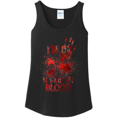 Im Fine Its Not My Blood Sarcastic Halloween Humor Ladies Essential Tank