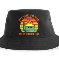 Its Fine Im Fine Everythings Fine Lil Dumpster Fire Cool Sustainable Bucket Hat