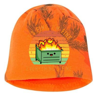 Its Fine Im Fine Everythings Fine Lil Dumpster Fire Cool Kati - Camo Knit Beanie