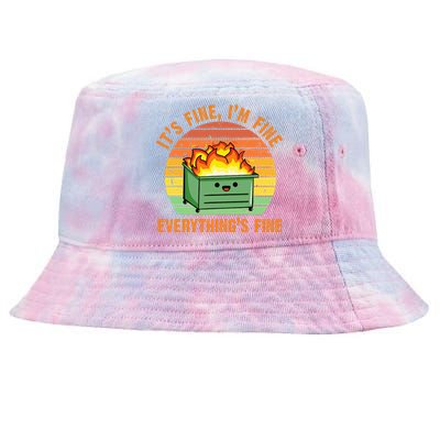 Its Fine Im Fine Everythings Fine Lil Dumpster Fire Cool Tie-Dyed Bucket Hat