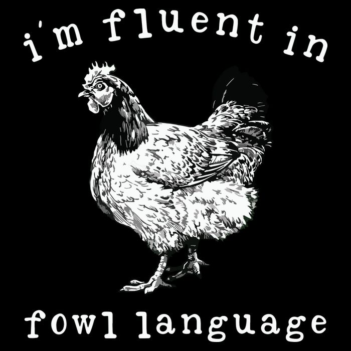 Im Fluent In Fowl Language Funny Chicken Mom Farmhouse Drawstring Bag