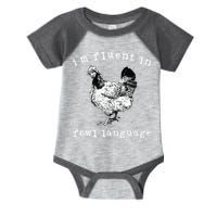 Im Fluent In Fowl Language Funny Chicken Mom Farmhouse Infant Baby Jersey Bodysuit