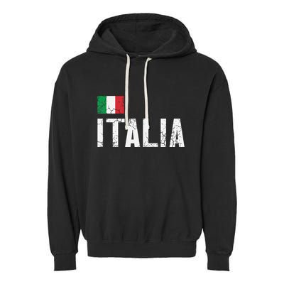 Italia Flag Italian Italy Family Heritage Design Garment-Dyed Fleece Hoodie
