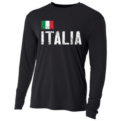 Italia Flag Italian Italy Family Heritage Design Cooling Performance Long Sleeve Crew