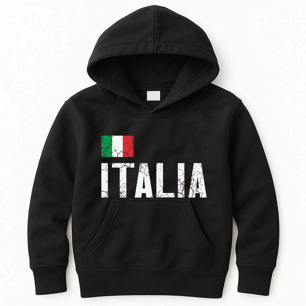 Italia Flag Italian Italy Family Heritage Design Kids Hoodie