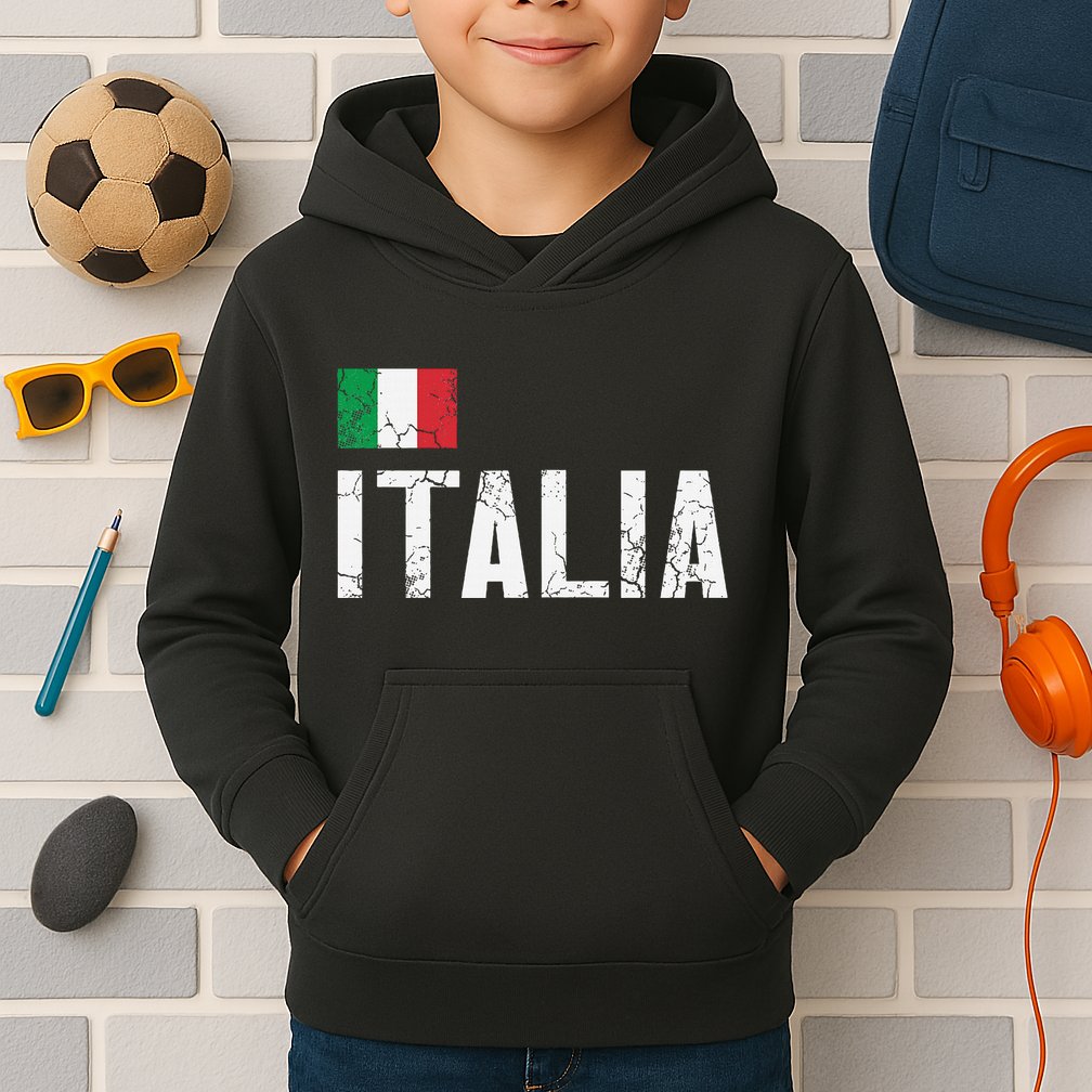 Italia Flag Italian Italy Family Heritage Design Kids Hoodie
