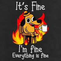 ItS Fine IM Fine Everything Is Fine Funny IM Fine Dog 7 Panel Mesh Trucker Snapback Hat
