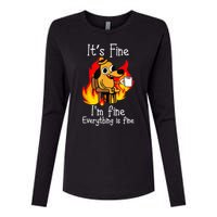 ItS Fine IM Fine Everything Is Fine Funny IM Fine Dog Womens Cotton Relaxed Long Sleeve T-Shirt