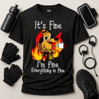 ItS Fine IM Fine Everything Is Fine Funny IM Fine Dog Cooling Performance Crew T-Shirt
