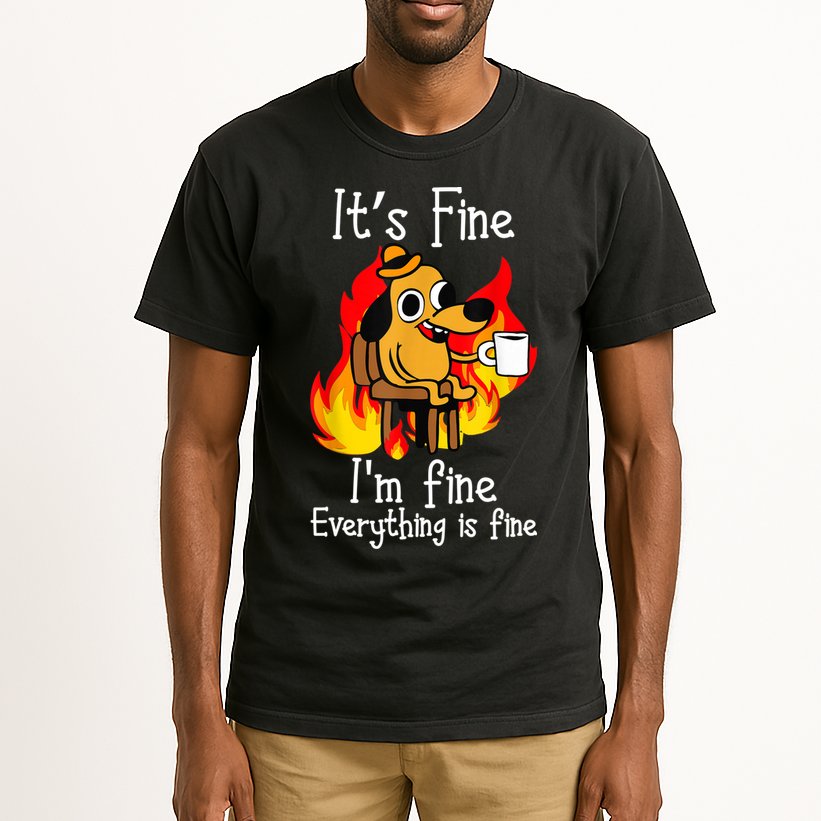 ItS Fine IM Fine Everything Is Fine Funny IM Fine Dog Tall T-Shirt
