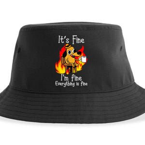 ItS Fine IM Fine Everything Is Fine Funny IM Fine Dog Sustainable Bucket Hat