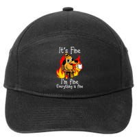 ItS Fine IM Fine Everything Is Fine Funny IM Fine Dog 7-Panel Snapback Hat