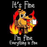 ItS Fine IM Fine Everything Is Fine Funny IM Fine Dog Drawstring Bag
