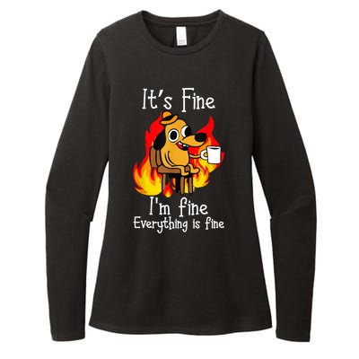 ItS Fine IM Fine Everything Is Fine Funny IM Fine Dog Womens CVC Long Sleeve Shirt