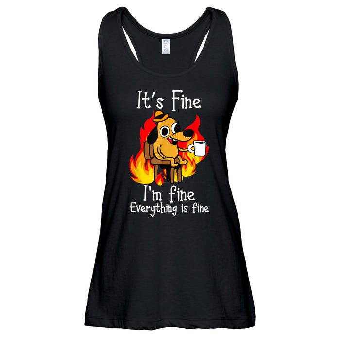 ItS Fine IM Fine Everything Is Fine Funny IM Fine Dog Ladies Essential Flowy Tank