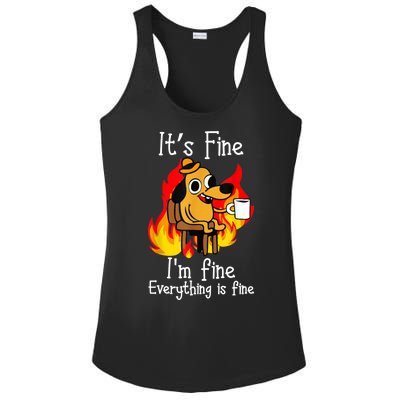 ItS Fine IM Fine Everything Is Fine Funny IM Fine Dog Ladies PosiCharge Competitor Racerback Tank