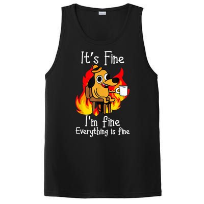 ItS Fine IM Fine Everything Is Fine Funny IM Fine Dog PosiCharge Competitor Tank