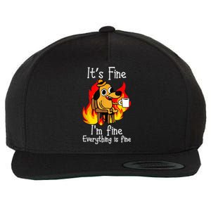 ItS Fine IM Fine Everything Is Fine Funny IM Fine Dog Wool Snapback Cap