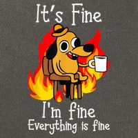 ItS Fine IM Fine Everything Is Fine Funny IM Fine Dog Cotton Canvas Backpack