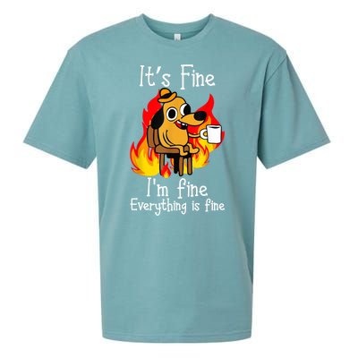 ItS Fine IM Fine Everything Is Fine Funny IM Fine Dog Sueded Cloud Jersey T-Shirt