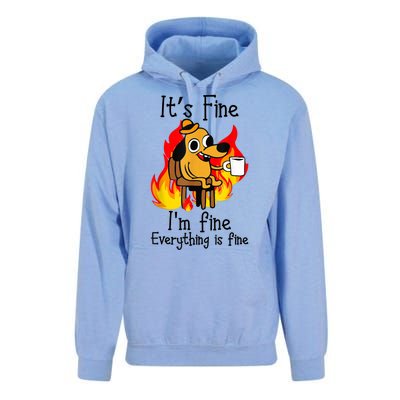 ItS Fine IM Fine Everything Is Fine Funny IM Fine Dog Unisex Surf Hoodie