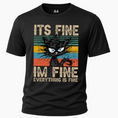 Its Fine Im Fine Everything Is Fine Funny Black Cat Women Performance Shirt