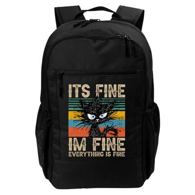 Its Fine Im Fine Everything Is Fine Funny Black Cat Women Backpack