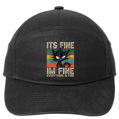 Its Fine Im Fine Everything Is Fine Funny Black Cat Women 7-Panel Snapback Hat