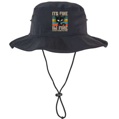 Its Fine Im Fine Everything Is Fine Funny Black Cat Women Bucket Hat