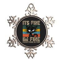 Its Fine Im Fine Everything Is Fine Funny Black Cat Women Metallic Star Ornament