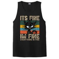 Its Fine Im Fine Everything Is Fine Funny Black Cat Women PosiCharge Competitor Tank