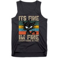 Its Fine Im Fine Everything Is Fine Funny Black Cat Women Tank Top