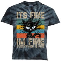 Its Fine Im Fine Everything Is Fine Funny Black Cat Women Kids Tie-Dye T-Shirt