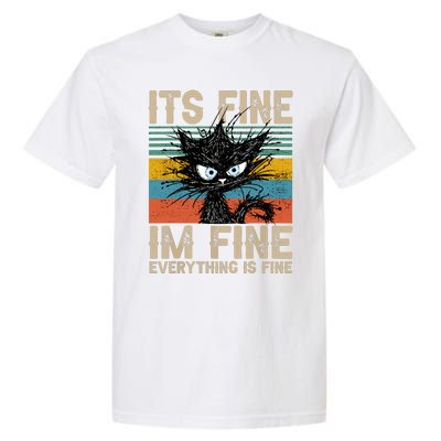 Its Fine Im Fine Everything Is Fine Funny Black Cat Women Garment-Dyed Heavyweight T-Shirt