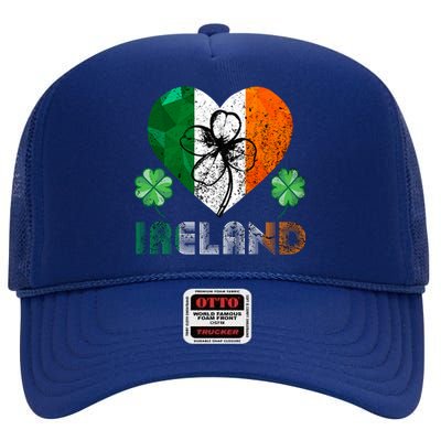 Irish Flag I Love Ireland Tees St Patrick's Gift High Crown Mesh Back Trucker Hat