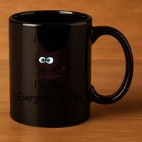 It's Fine I'm Fine Everything Is Fine Funny Cat 11oz C Handle Ceramic Mug